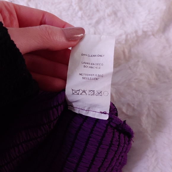 Bebe Purple Ruffled Silk High Neck Top - Picture 6 of 10